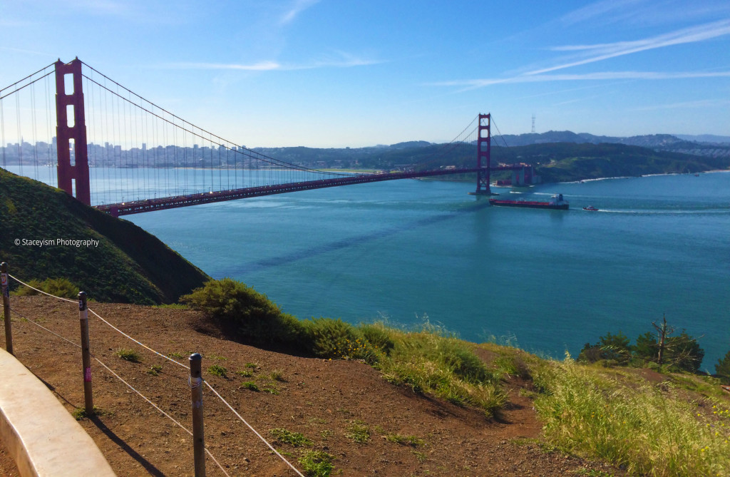 Scenic Overlook the Golden Gate Bridge and Downtown San Francisco